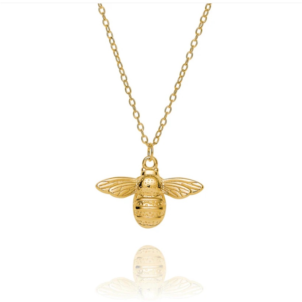 Gold Bee Pendant Necklace